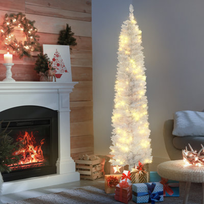 The Holiday Aisle® White Pine Artificial Christmas Tree with Clear